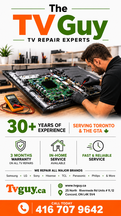 TV Repair Toronto & GTA | 30+ Years | Same-Day Service, View more