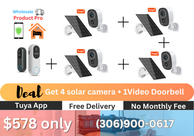 deal wireless security camera with video doorbell - no monthly in Security Systems in Saskatoon