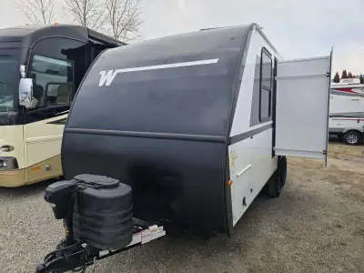 Winnebago Micro Minnie travel trailer 2108FBS highlights: Front RV Queen Bed Full Rear Bath Two Burn...