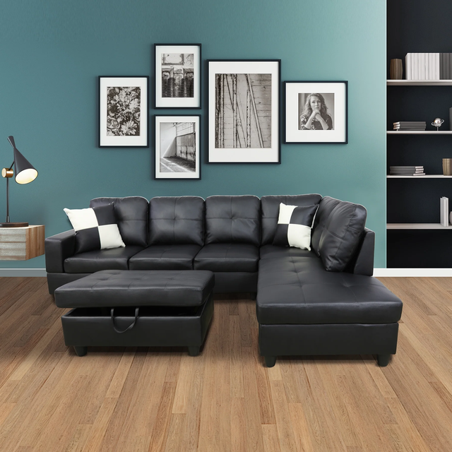 NEW L SHAPED LIVING ROOM SECTIONAL SOFA AND OTTOMAN SET in Other in Lloydminster - Image 9