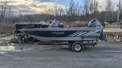 Marsh's Marina Includes Helix 7 fishfinder and trolling motor package Bimini top and mooing cover an...