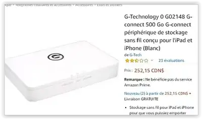 Hard Drive 500Gig NEUF WIFI Home Data Storage, View more