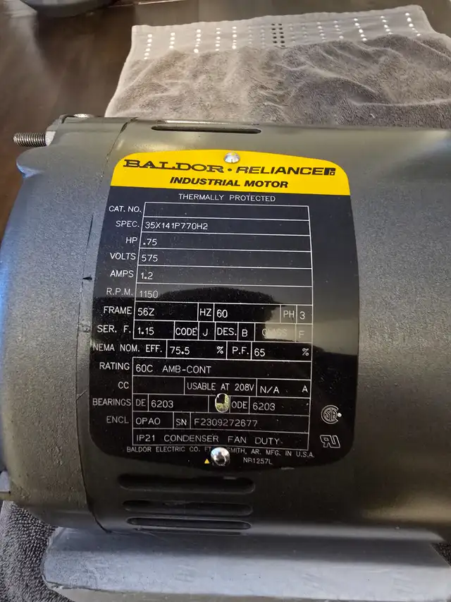 Baldon Reliancer .75 HP Industrial Motor in Other Business & Industrial in Barrie - Image 3