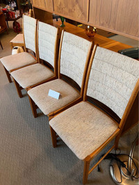 Set of 6 Uldum Mobelfabrik teak chairs made in Denmark!