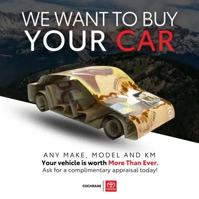 Cochrane Toyota proudly serves Canmore, Banff, Calgary, Lake Louise, Okotoks, High River, Edmonton,...