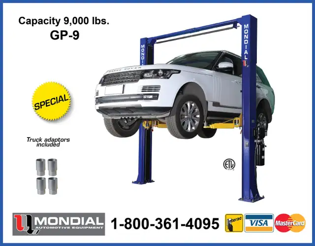 GP9 Two post hoist Auto lift Hydraulic Car lift 9000lbs CSA NEW in Heavy Equipment Parts & Accessories in Moncton - Image 2
