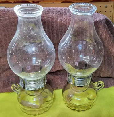 Classic Oil Lamps used very little Sold as pair