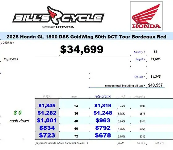 2025 HONDA GL 1800 DSS Goldwing Tour DCT Sold.. 2026 Coming Soon in Street, Cruisers & Choppers in Winnipeg - Image 4