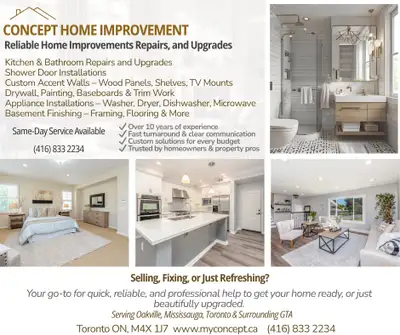 ⭐  Reliable Home Repair & Upgrades Services  (416)8332234, View more