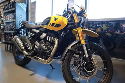 Argyll Motorsports 2026 Triumph Scrambler 400 XC Racing Yellow Explore The Path Less Ridden. Feature...