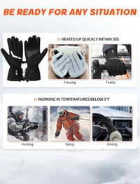 ThxToms Heated Gloves for Men Women with Touchscreen, Waterproof