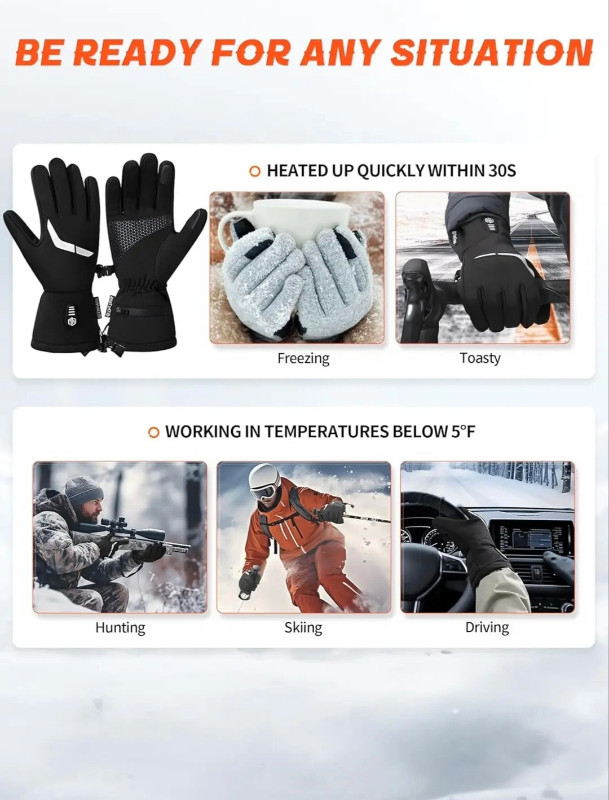 ThxToms Heated Gloves for Men Women with Touchscreen, Waterproof in Other in Gatineau