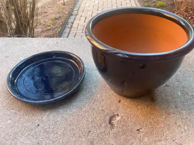 Large Ceramic Blue Planter Pot for Indoor or Outdoor, View more