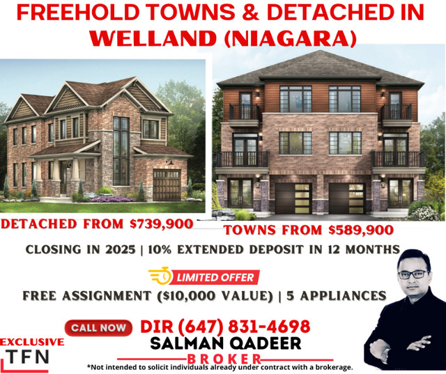 Book New Towns and Detached Niagara Region! in Houses for Sale in St. Catharines