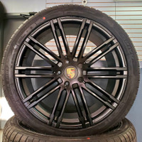 21" MATTE BLACK Porsche Cayenne Wheels & WINTER Tires 295/35R21