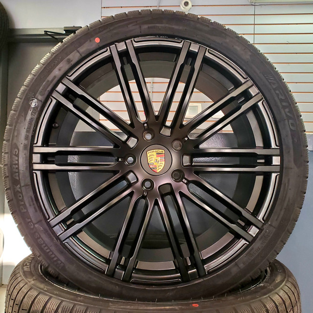 21" MATTE BLACK Porsche Cayenne Wheels & WINTER Tires 295/35R21 in Tires & Rims in Calgary