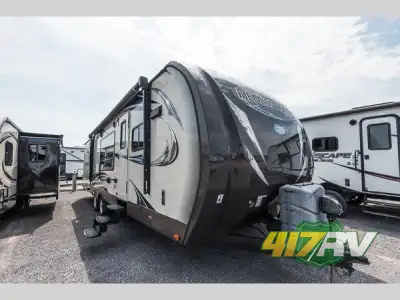 Double Slide Salem Hemisphere Travel Trailer, Rear Queen Bed/Nightstand Slide, Wardrobe, Cab., Toile...