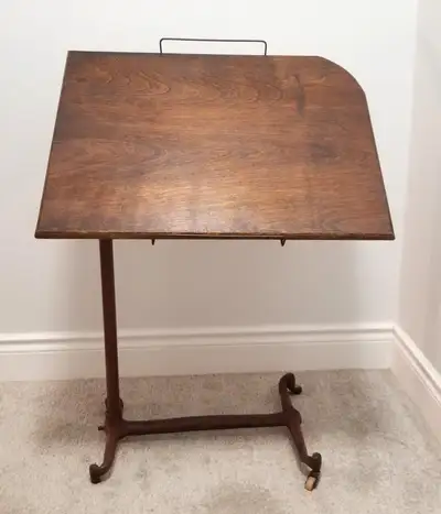 Vintage adjustable reading table, View more