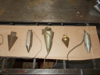 Collection of Five Old Plumb Bobs