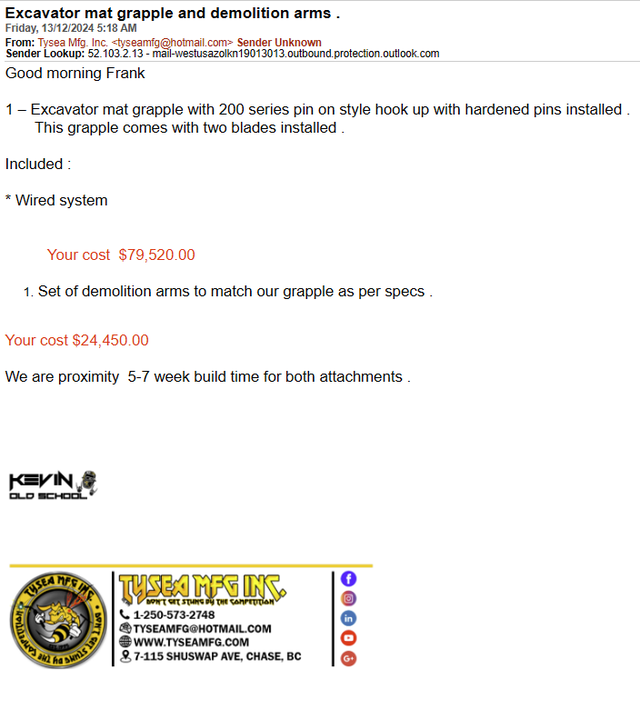 Tysea Mfg’s 60 Inch Mat/Demolition Grapple for 200-350 Excavator in Heavy Equipment in City of Toronto - Image 6