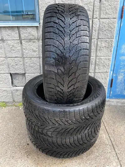 Nice set of 3 x Nokian Hakkapeliitta 9 SUV winter tires. 3 x 255/50/20 8/32nd tread remaining You ca...