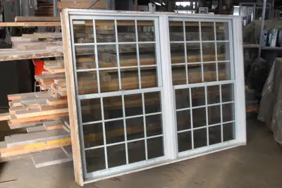 Single Hung window. Vinyl clad wood frame. Window sashes are vinyl. 79" wide x 60 1/2" tall x 7 3/4"...
