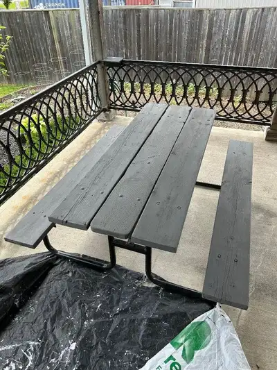 Six foot picnic table heavy steel frame, View more