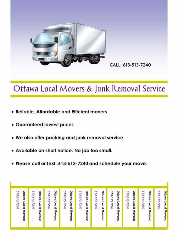 Last minute movers and junk removal service 6135137240 in Moving & Storage in Ottawa