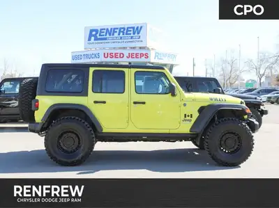 This 2024 Jeep Wrangler 4xe Willys is a local, one-owner trade with no accidents. Finished in the Hi...