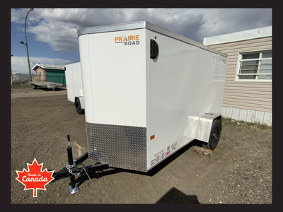 Hail Storm Priced! 2025 Rainbow White V-Nose Prairie Road 5x10 Cargo 2990# GVWR Bar lock handle 4 Pi...