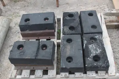 Rubber loading dock bumpers. 18" x 9" x 4" thick. Used, good condition. Bumper only. The ones with t...
