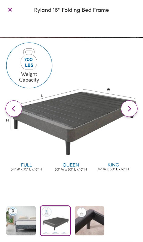 Ryland 16" King Bed Frame in Beds & Mattresses in Saskatoon