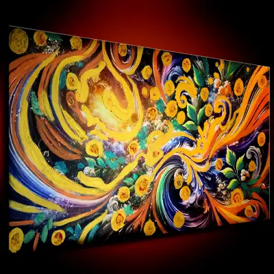 Superbe Tableau de Peinture neuf Toile d'artiste Abstrait modern, View more