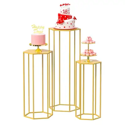 BRAND NEW - Wokceer Hexagon Pedestal Stand Cylinder Stands... LO, View more