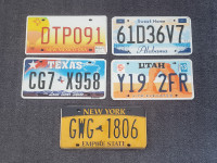 Modern Style US License Plates Texas Utah New York
