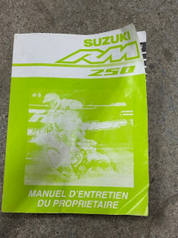 Sm231 Suzuki RM250 Manuel D'entretien Du Proprietaire