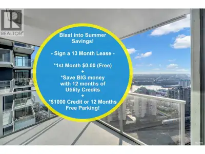 -Promotion on a 13-month lease: First Month FREE ($0.00) -PLUS: 12 months of BIG savings with utilit...