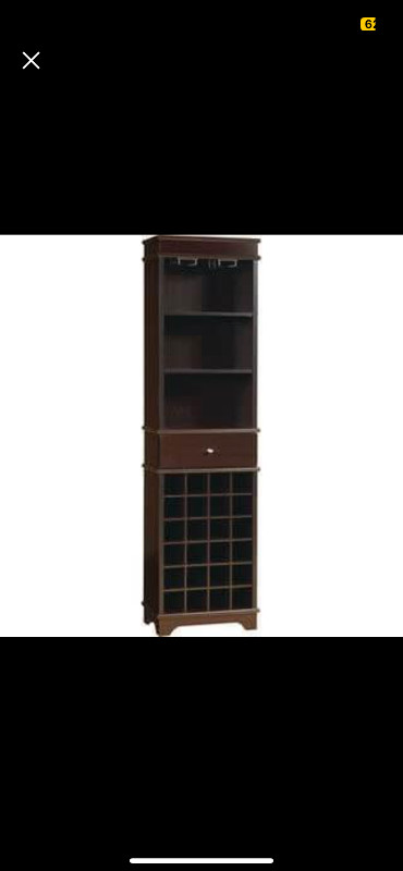 EUC wine cabinet from The Brick (espresso brown) in Hutches & Display Cabinets in Mississauga / Peel Region - Image 2