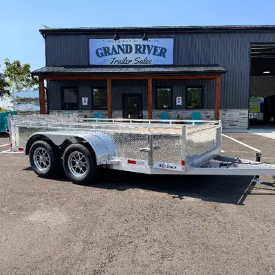 Grand River Trailer Sales Utility , cargo , ladscape Aluminum 7x14 Tandem Axle Landscape Utility Tra...