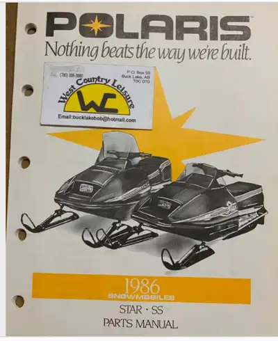 Bk. 1986 POLARIS CUTLASS STAR SS 9911095 PARTS MANUAL J0, View more