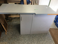 Gray Melamine Cabinet Drawers Office Student Desk Piano Hinge