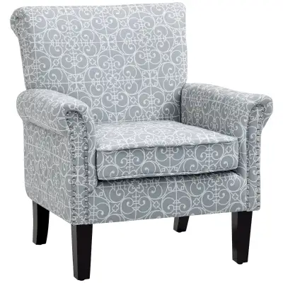 Upholstered Accent Chair, Single Armchair with Soft Linen Touch, View more