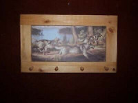 3 Wolves Running Art Framed Peg Board