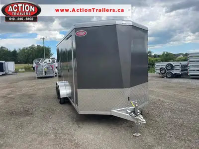NEO ALL-ALUMINUM 7' x 16' TANDEM AXLE ENCLOSED CARGO TRAILER WITH REAR RAMP DOOR AND SPOILER! Design...