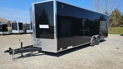 Width: 8' 6in. Length: 24' Height: 84in. GVWR: 4492KG/9904LBS Axle Type: Tandem Frame: Steel Tire Si...