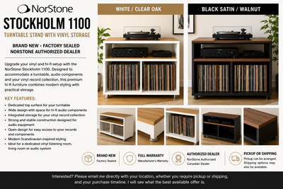 NorStone Stockholm 1100 Turntable Stand with Vinyl Storage, View more