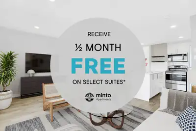 For a limited time only, enjoy ½ month of free rent!* *On select suites only. Some conditions apply....