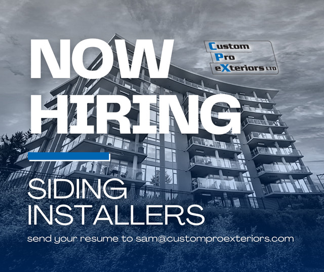 NOW HIRING - Siding Installers in Construction & Trades in Victoria