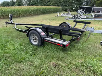 Single axle boat trailer 3500lb axle adjustable bunk system with brakes ...