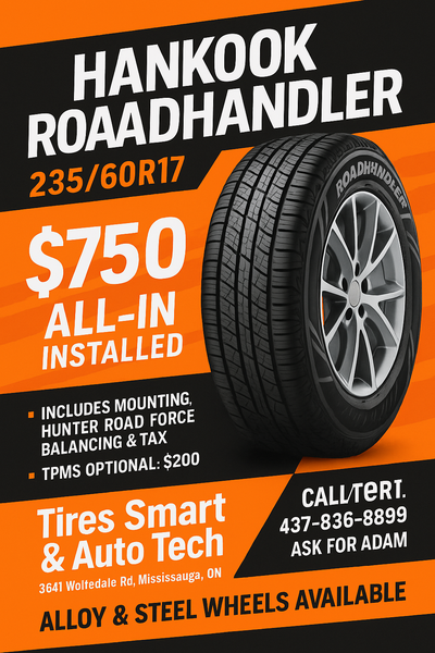 Hankook Roadhandler 235/60R17 (Set of 4) All-Inclusive Price: $750 Installed Includes Mounting, Hunt...
